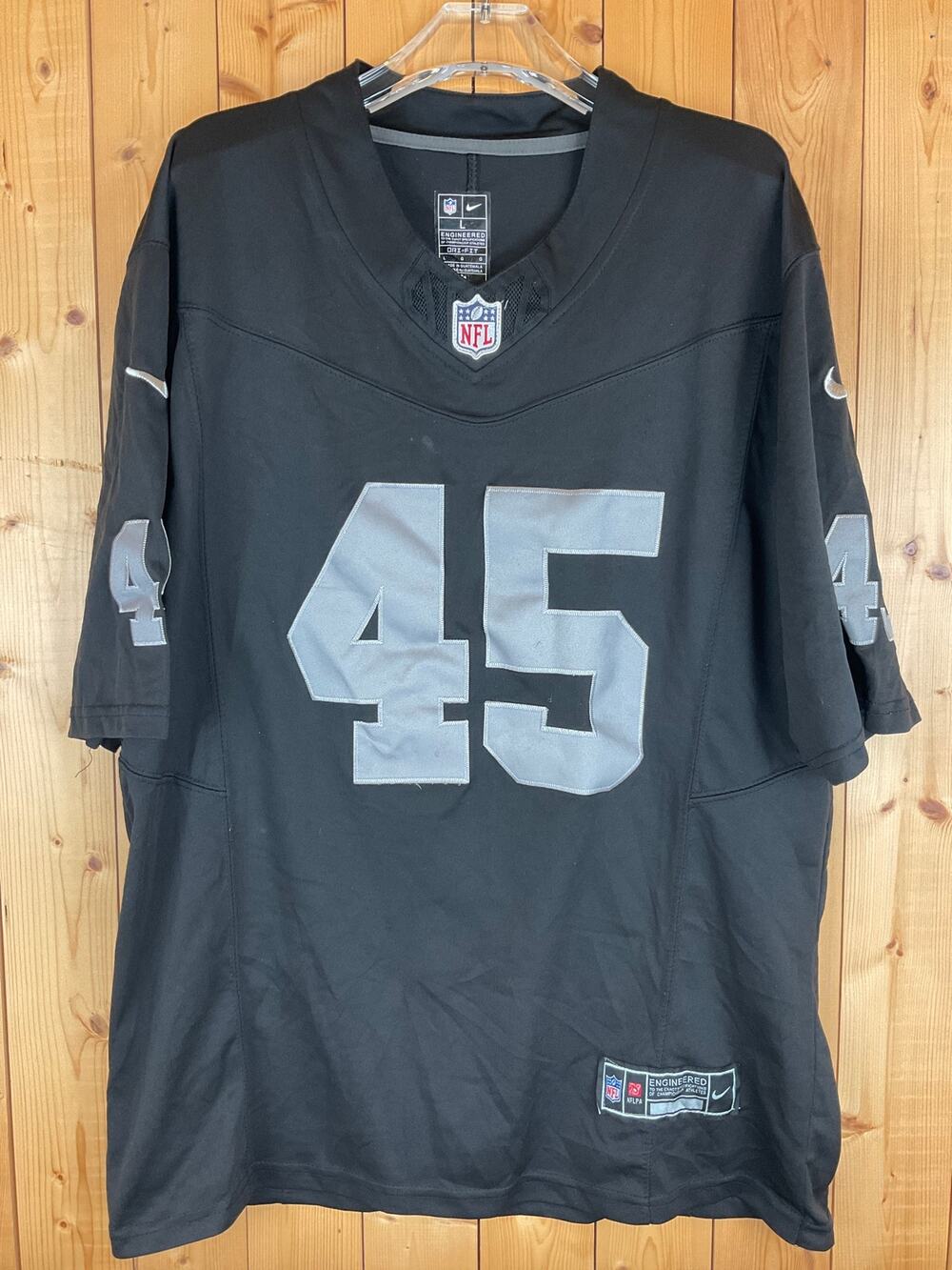 Nike NFL Marcel Reece #45 Las Vegas/Oakland Raiders Jersey, Black - Size L
